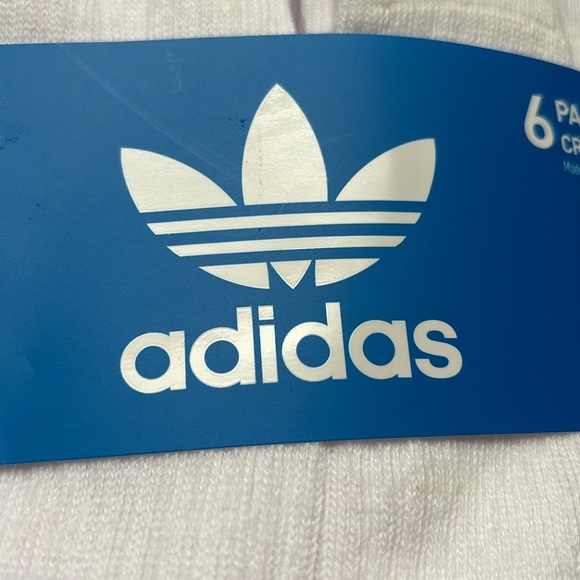 New Adidas Socks Package Men’s 6 Pair White Crew Socks Casual Athletic Sz 6-12 - Picture 6 of 12